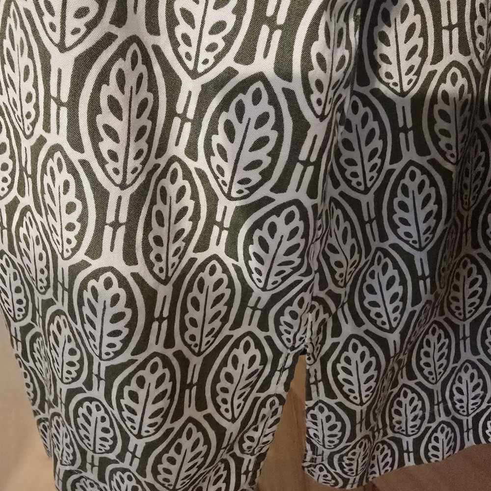 Lands' End Lightweight Leaf Print Blouse Boho Hippie Fall Natural Comfy 1X - Picture 6 of 7